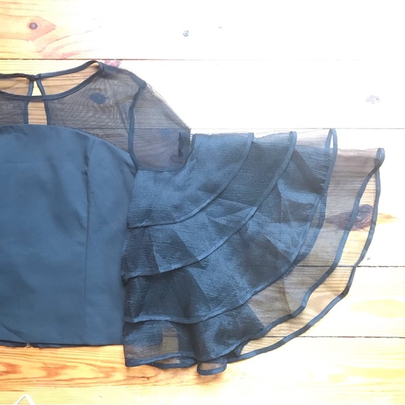 Infin8ti Black Flutter Sleeve Formal Top, NWT, L - Picture 4 of 14